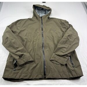 Forloh Rain Jacket Mens 2XL Green Airalite Full Zip Outdoor Recco Technology